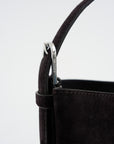 Petite Belted Suede Tote, Espresso
