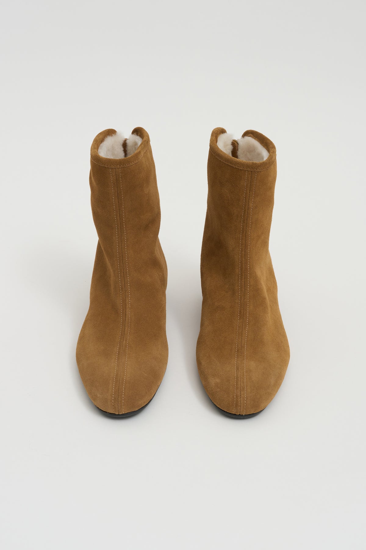 Shearling Suede Boots, Camel