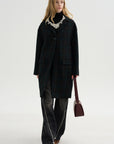 Wool Check Coat, Pine & Black