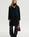 Wool Check Coat, Pine & Black