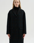Wool Check Coat, Pine & Black