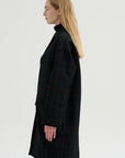 Wool Check Coat, Pine & Black