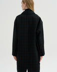 Wool Check Coat, Pine & Black
