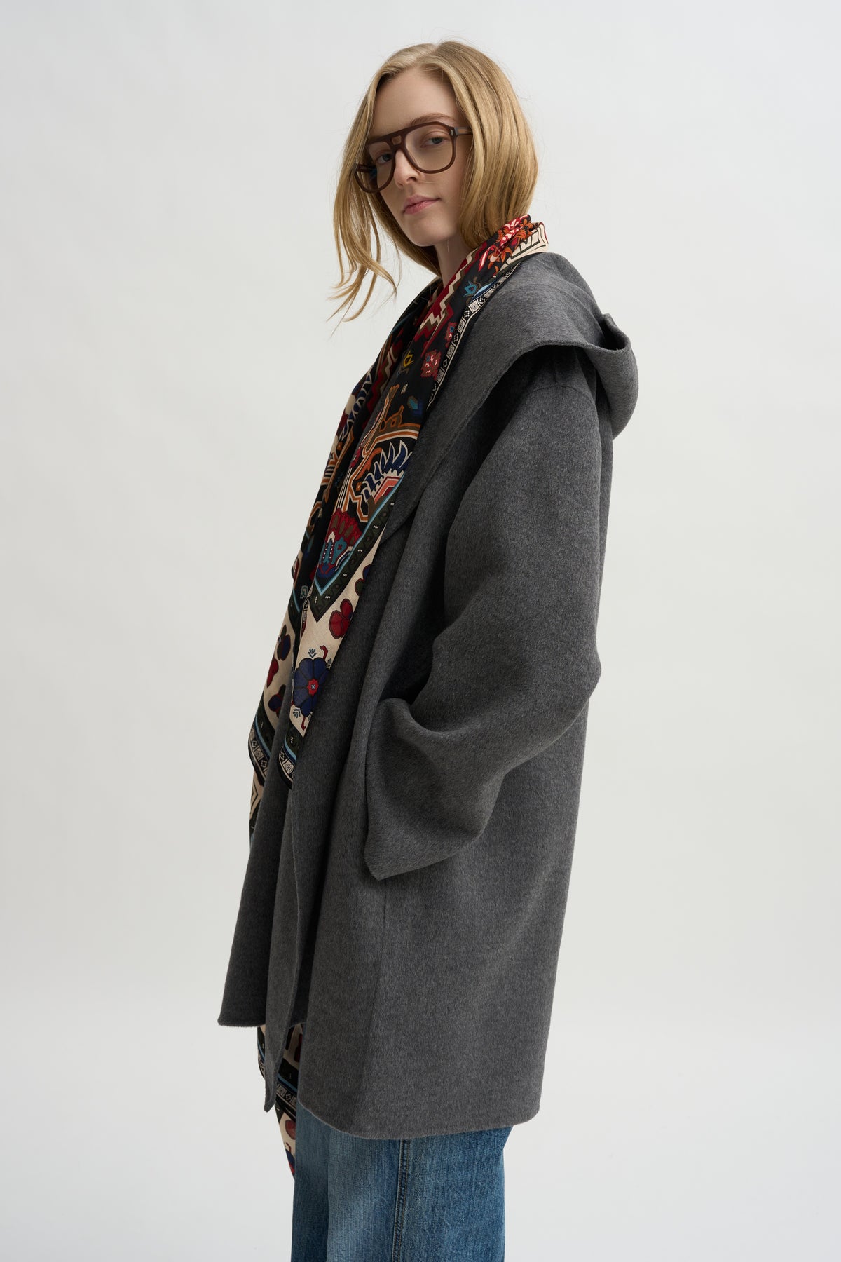 Hoodie Coat, Pale Grey