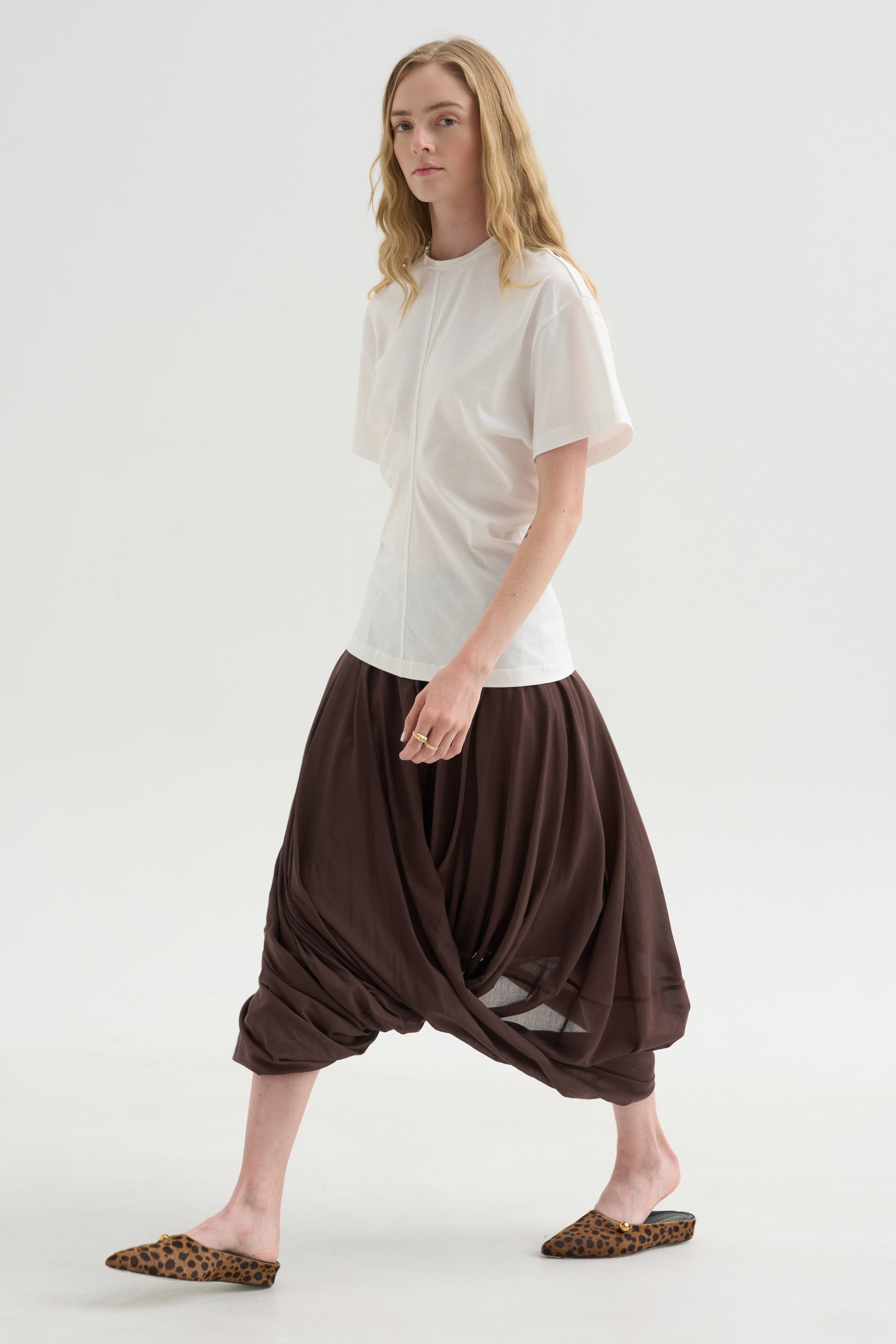 Slouch Waist Jersey Top, White