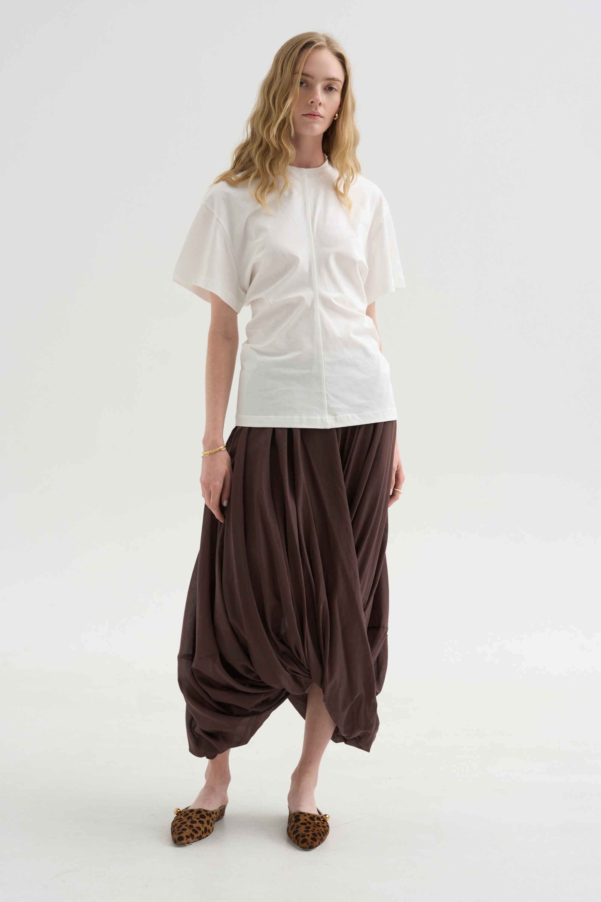 Slouch Waist Jersey Top, White