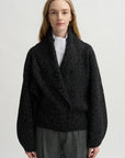 Shawl-Lapel Cardigan, Black & White