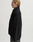 Shawl-Lapel Cardigan, Black & White