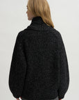 Shawl-Lapel Cardigan, Black & White