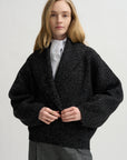 Shawl-Lapel Cardigan, Black & White