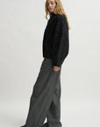 Shawl-Lapel Cardigan, Black & White