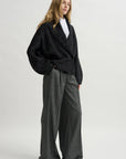 Shawl-Lapel Cardigan, Black & White