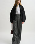 Shawl-Lapel Cardigan, Black & White
