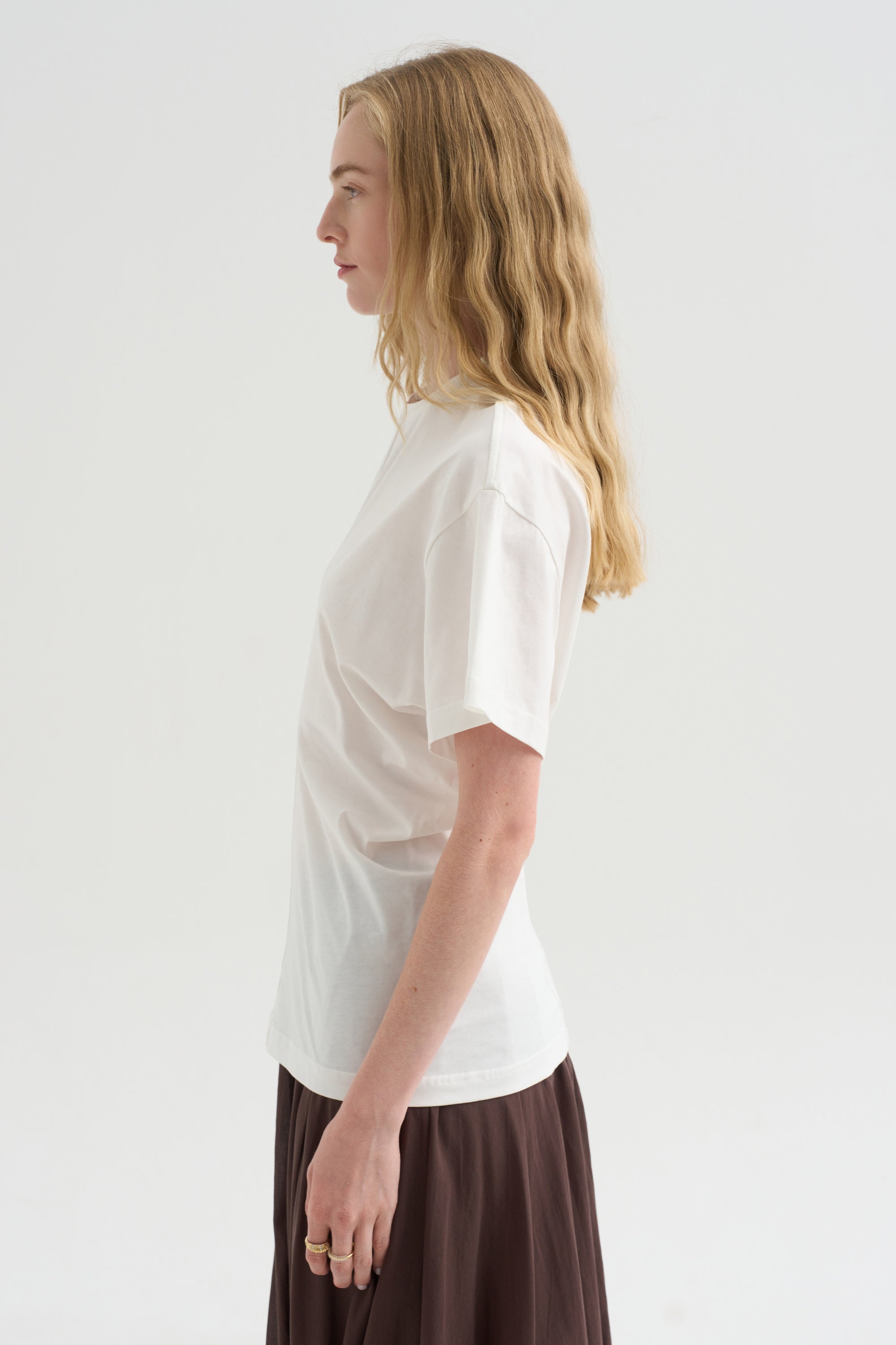 Slouch Waist Jersey Top, White