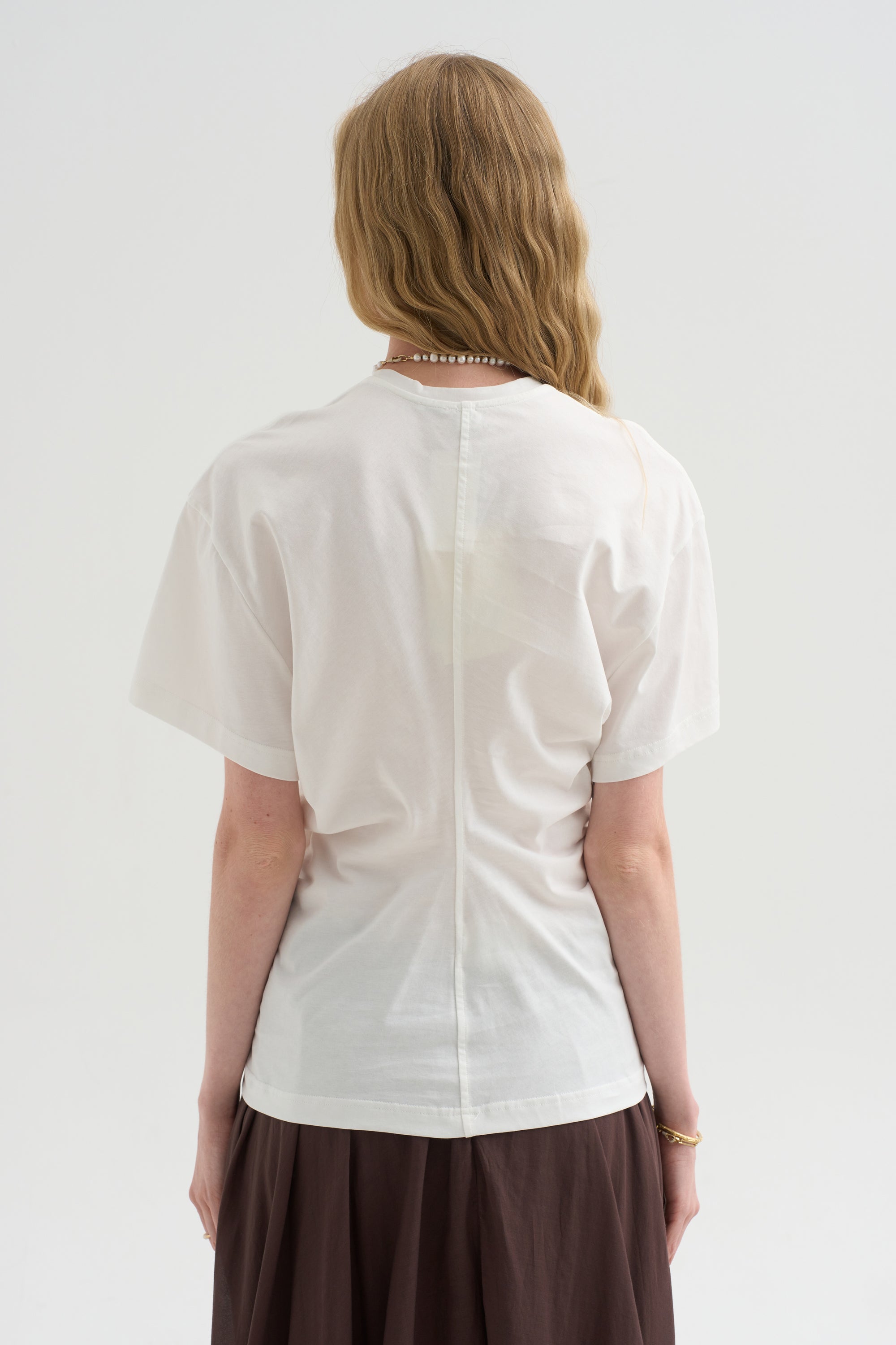 Slouch Waist Jersey Top, White