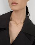 Trace Shield Diamond Necklace, Yellow Gold