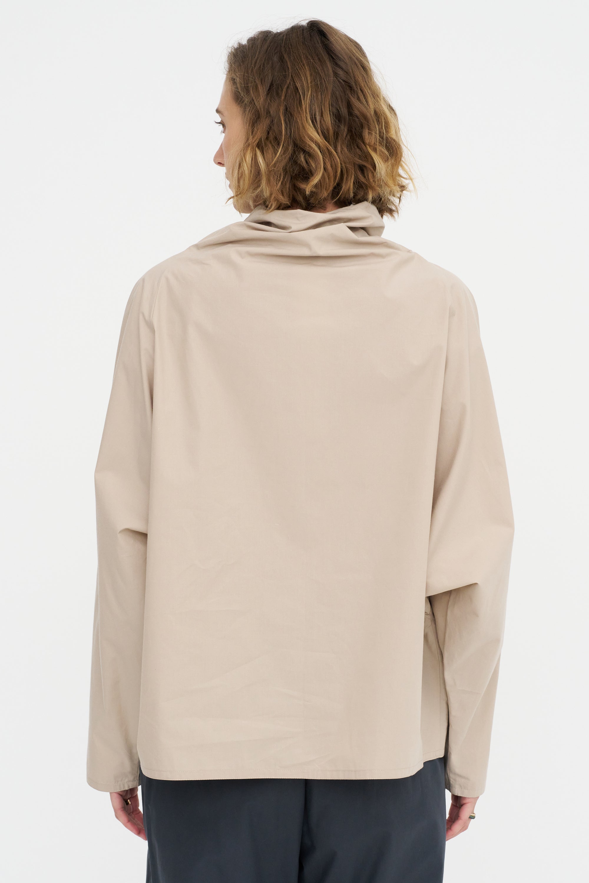 Batwing Oversize Shirt - Popeline, Sand