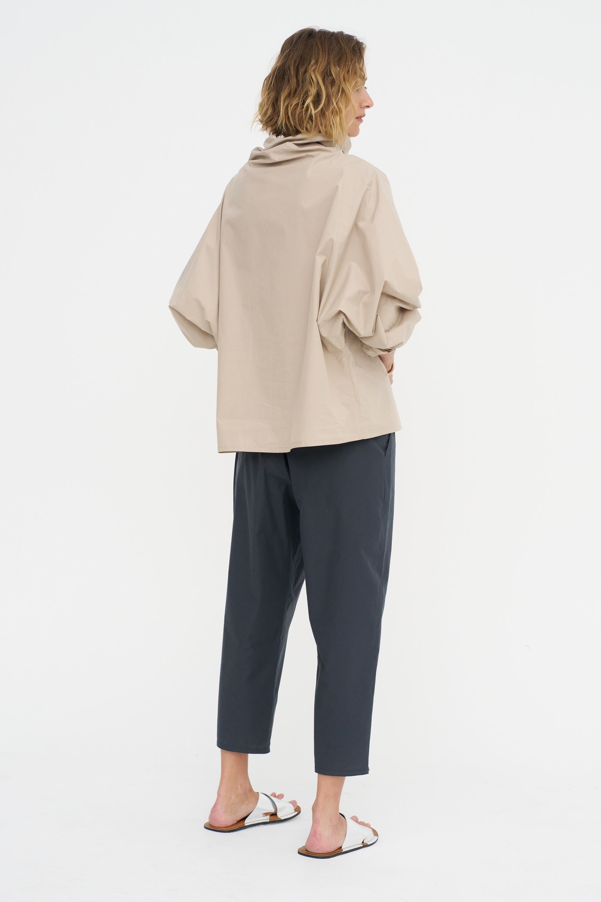 Batwing Oversize Shirt - Popeline, Sand