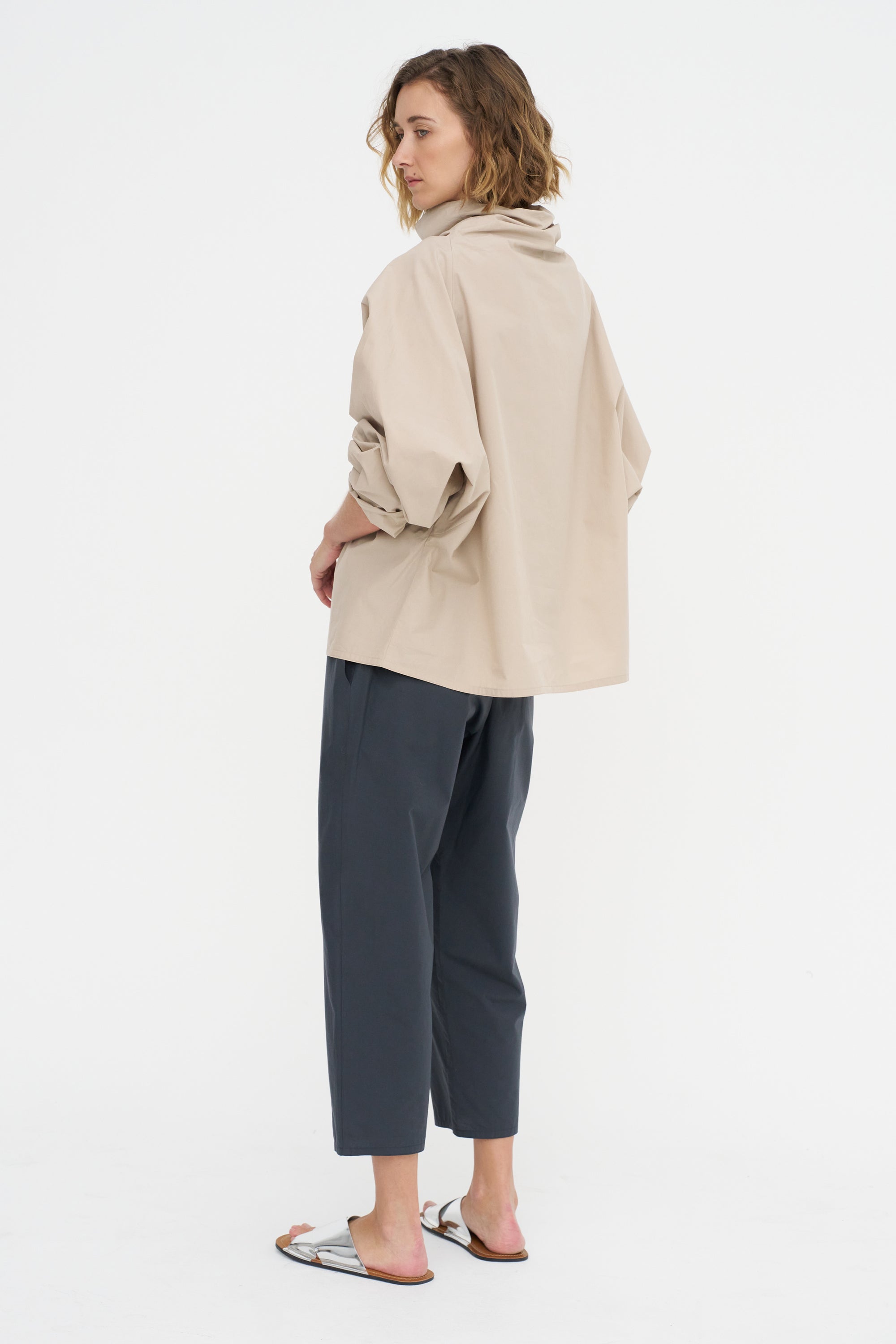 Batwing Oversize Shirt - Popeline, Sand