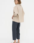 Batwing Oversize Shirt - Popeline, Sand