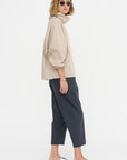 Batwing Oversize Shirt - Popeline, Sand