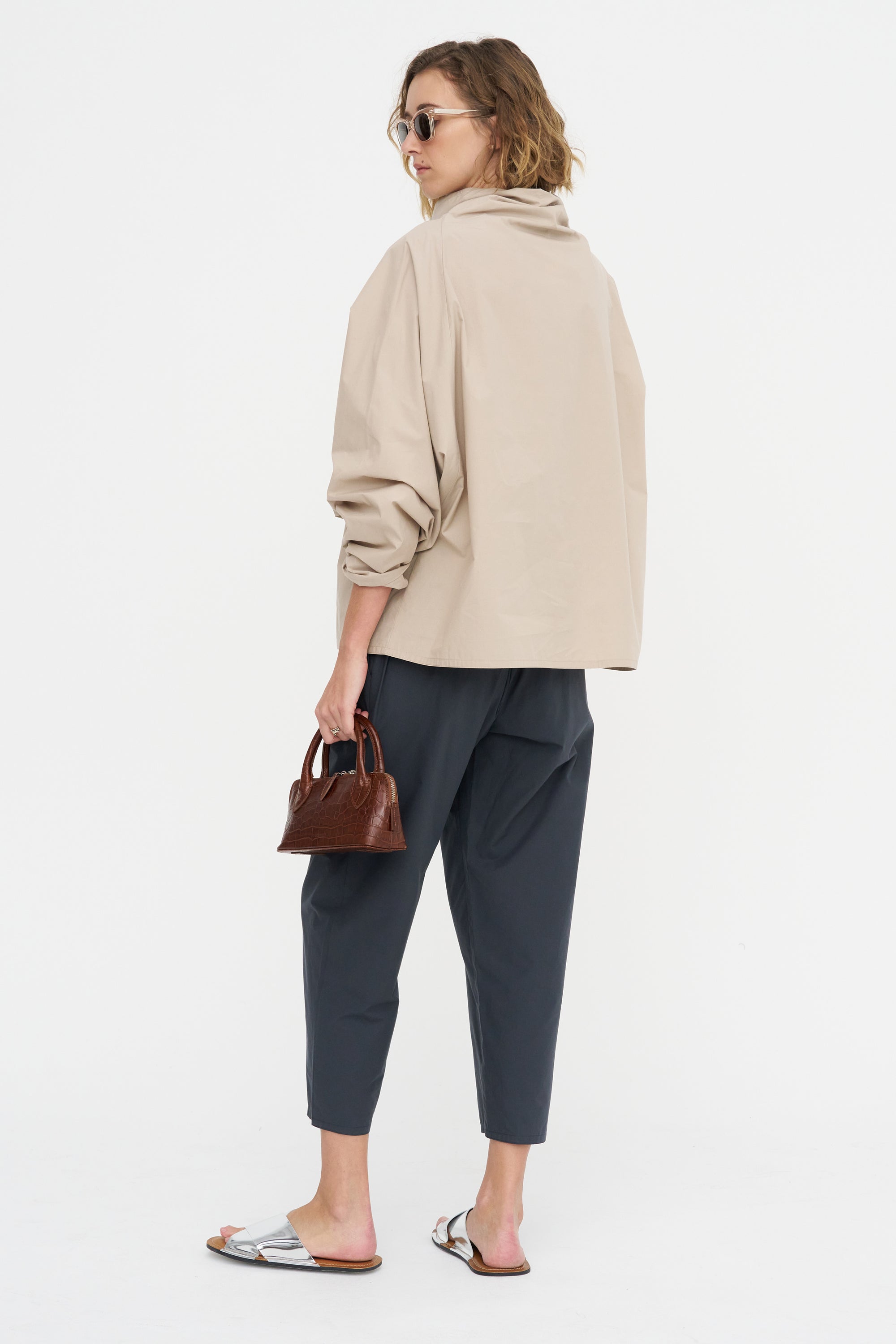 Batwing Oversize Shirt - Popeline, Sand