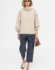 Batwing Oversize Shirt - Popeline, Sand