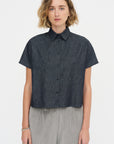 Crop Shirt - Denim, Indigo