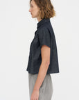 Crop Shirt - Denim, Indigo