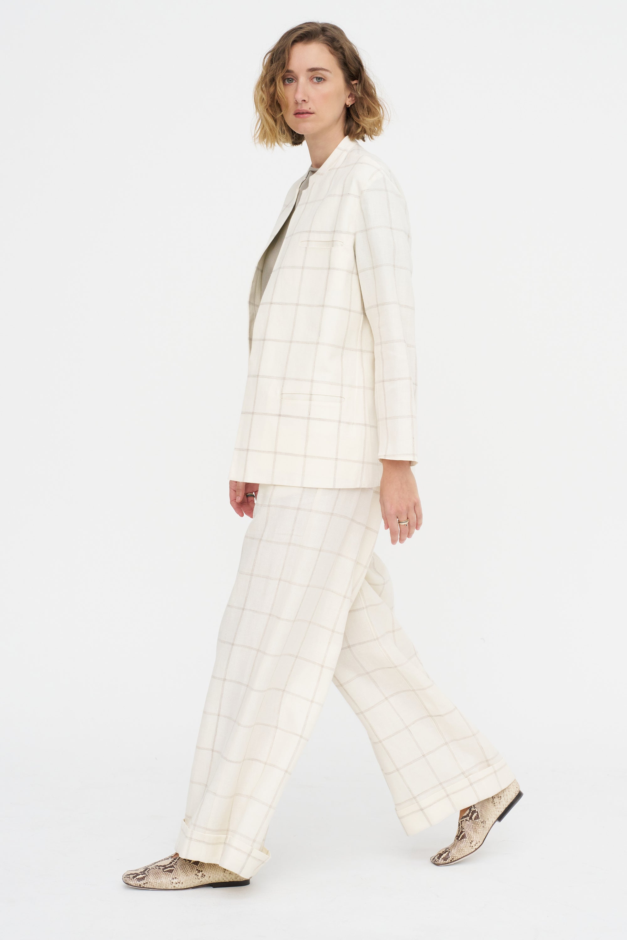 Mandarin Jacket - Scacchi, Ivory