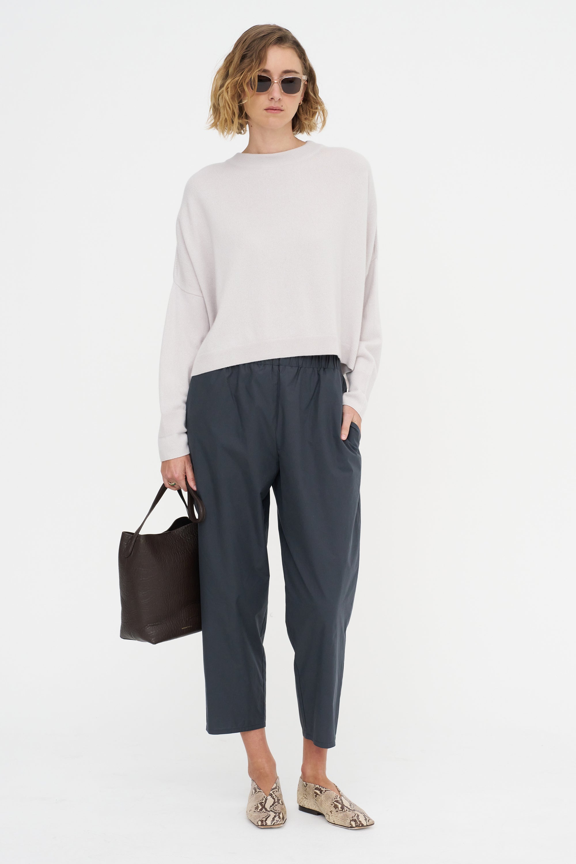 Iconic Crew Neck Sweater, Pearl