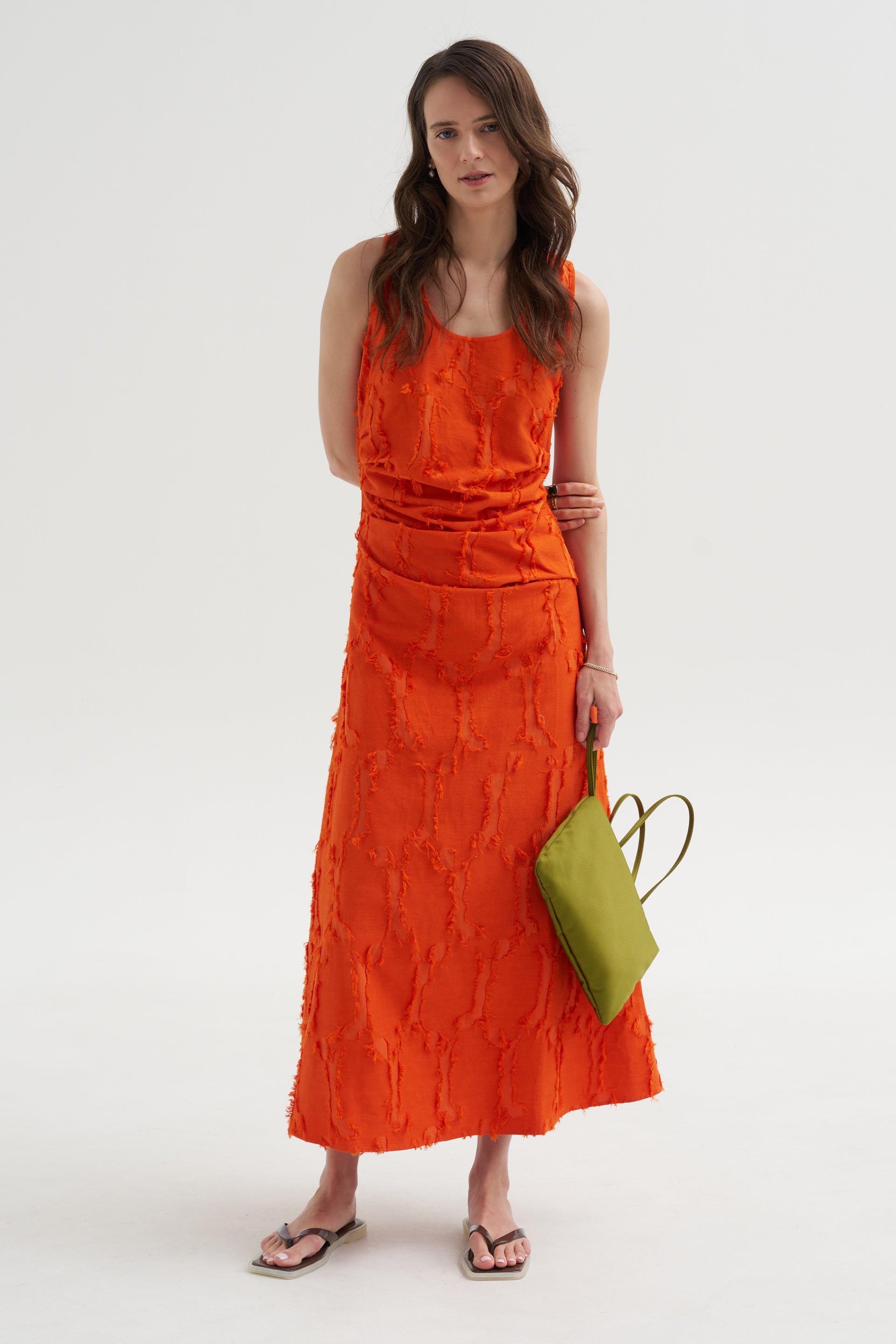 proenza schouler dress Violeta Dress, Flame – Kick Pleat toe-type-cap-toe Boho Beautiful Multi Embroidered Proenza Schouler White Label Color:Black / Blood Red