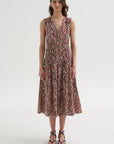 Loren Dress, Rust & Cream Multi