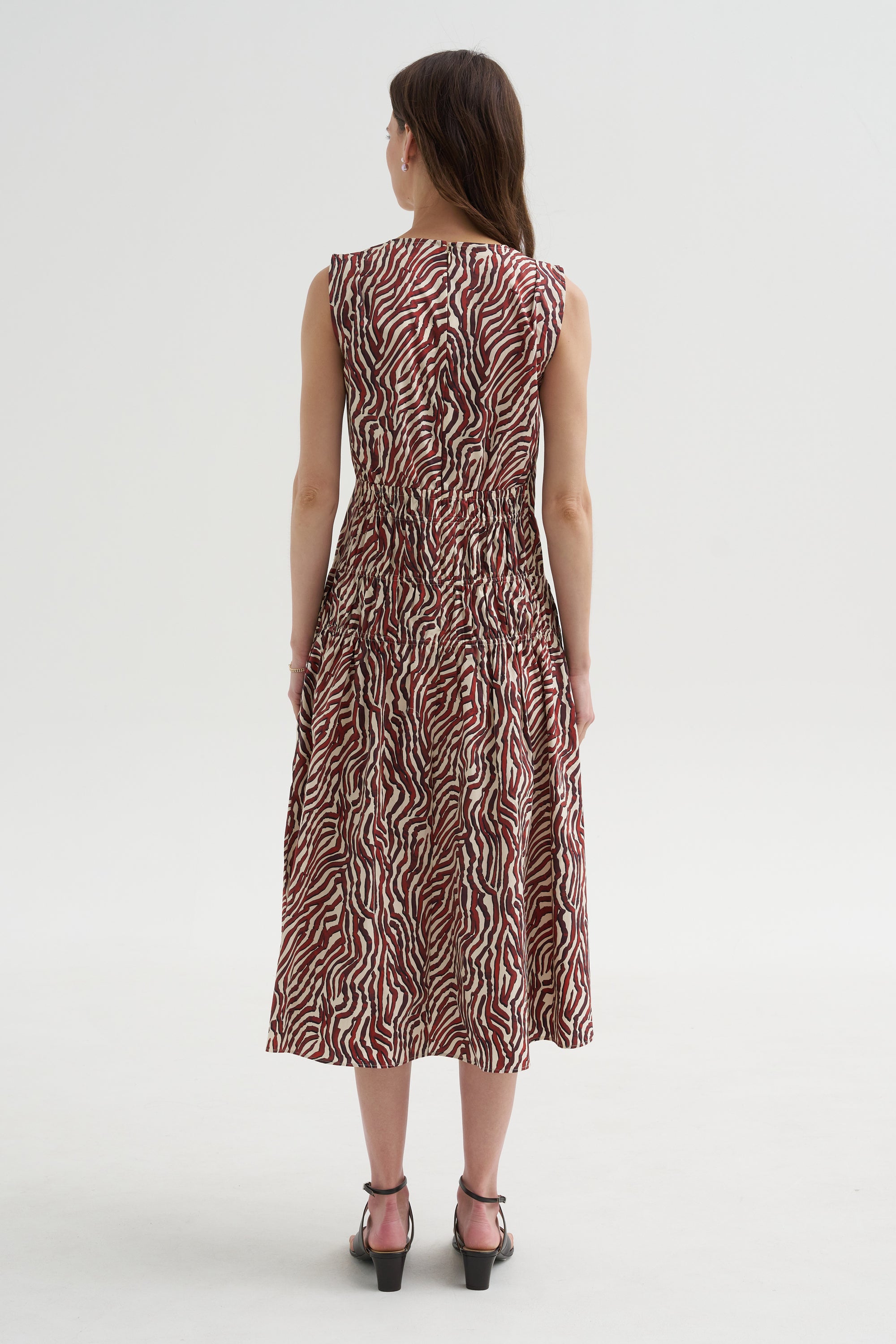 Loren Dress, Rust &amp; Cream Multi