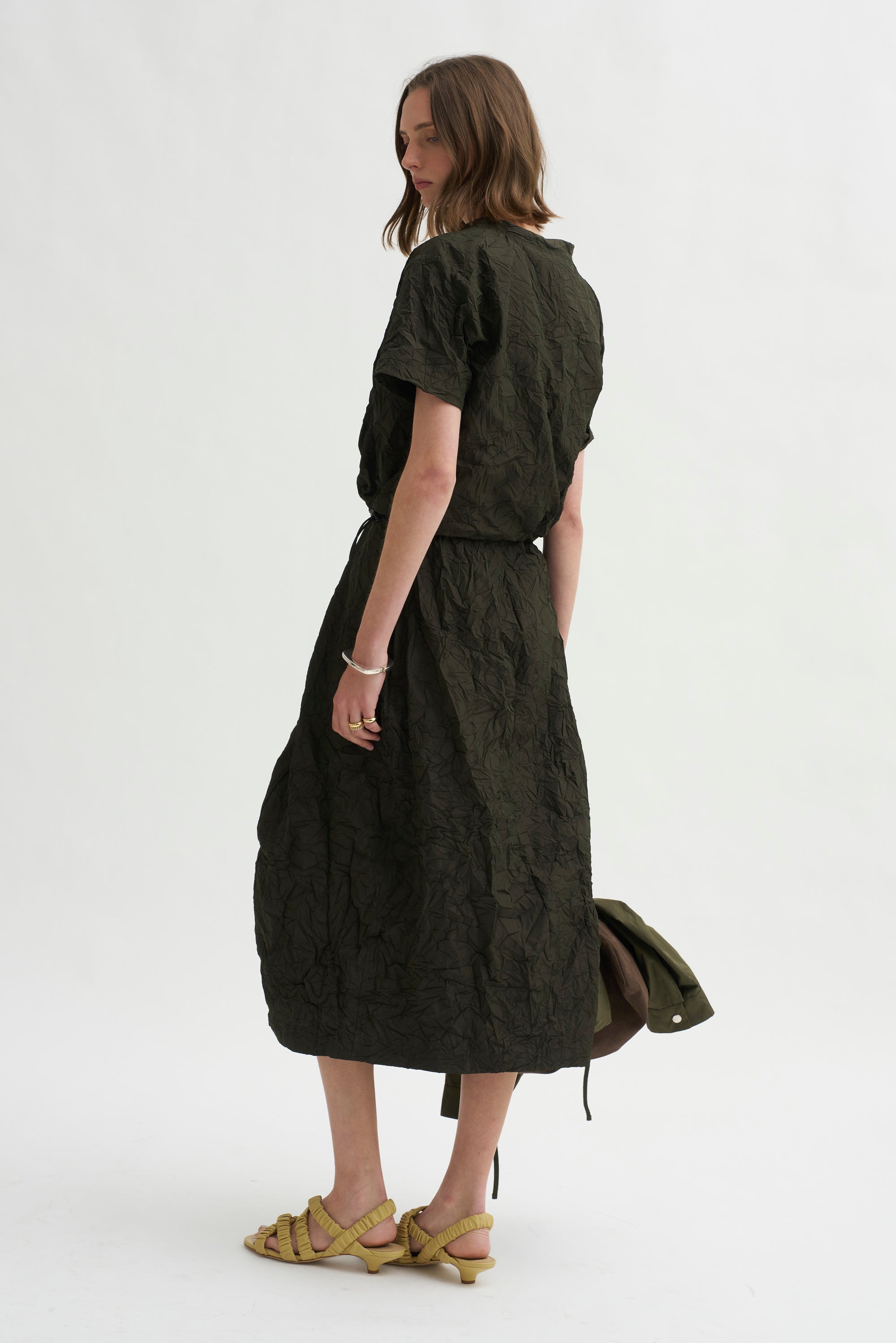 Carolina Dress, Charcoal Green