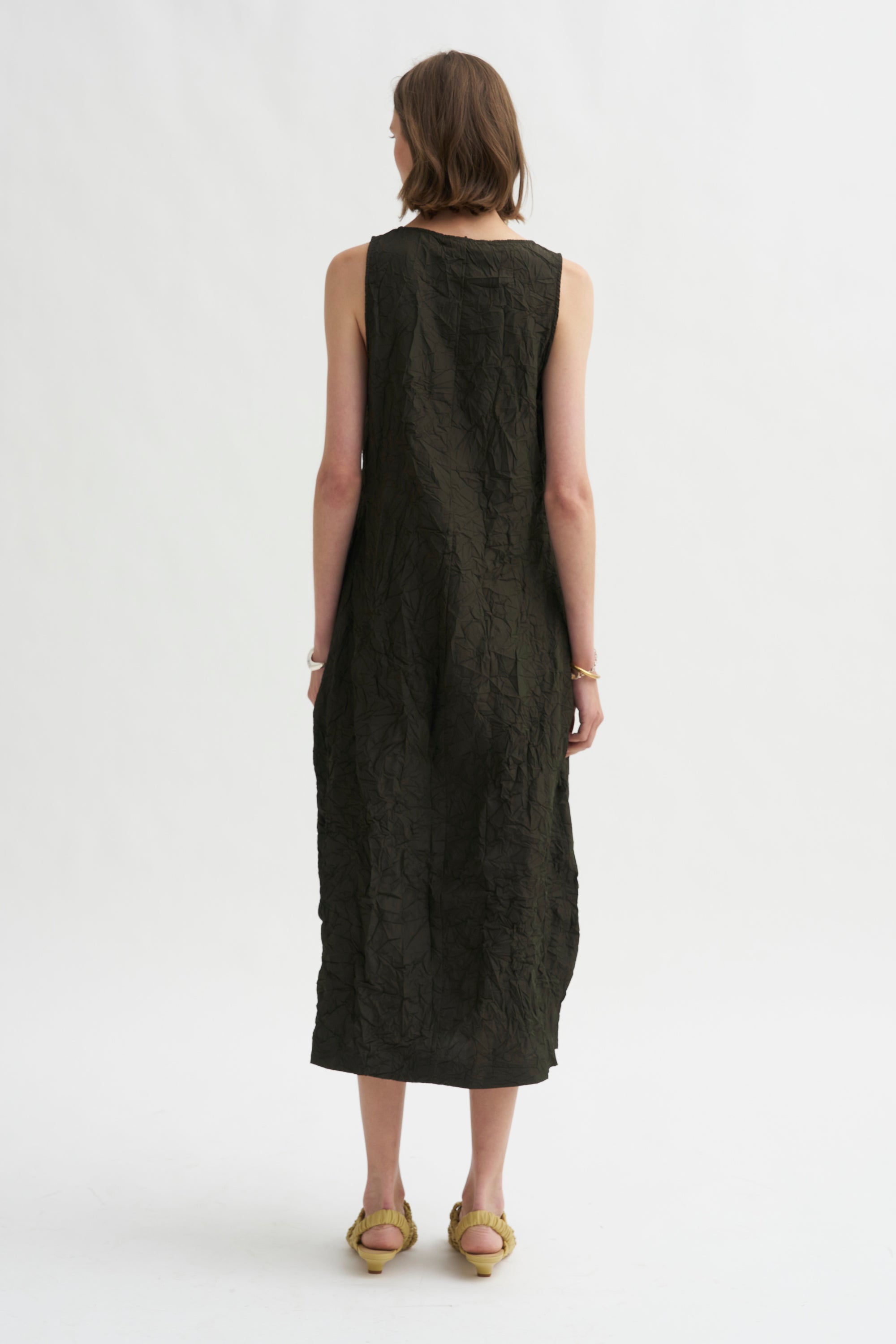 Carolina Dress, Charcoal Green – Kick Pleat