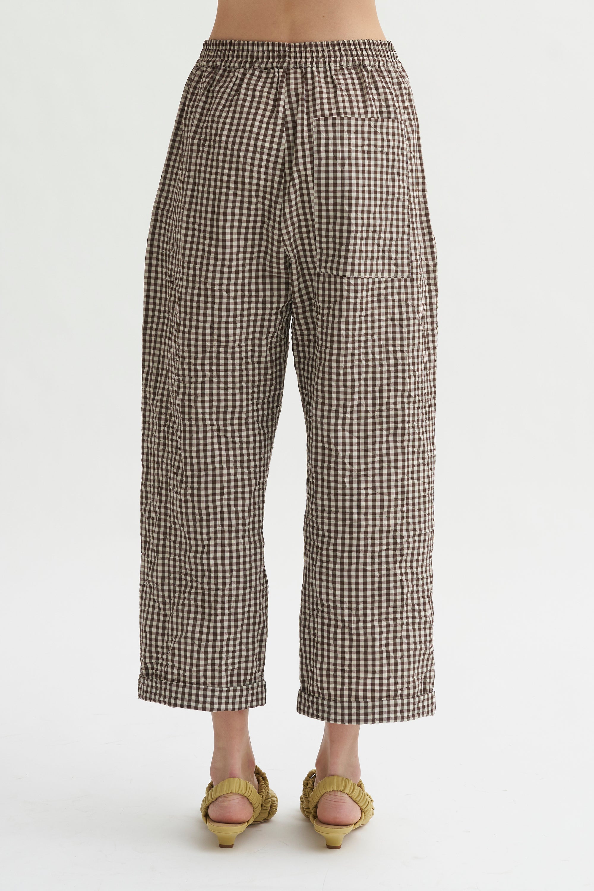 Antonia Rolled Pants, Chocolate Check