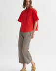 Antonia Rolled Pants, Chocolate Check
