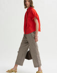 Antonia Rolled Pants, Chocolate Check