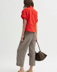 Antonia Rolled Pants, Chocolate Check