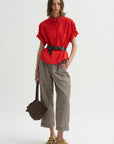 Antonia Rolled Pants, Chocolate Check