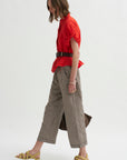 Antonia Rolled Pants, Chocolate Check