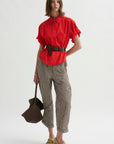 Antonia Rolled Pants, Chocolate Check