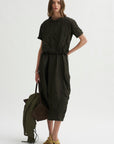 Carolina Dress, Charcoal Green