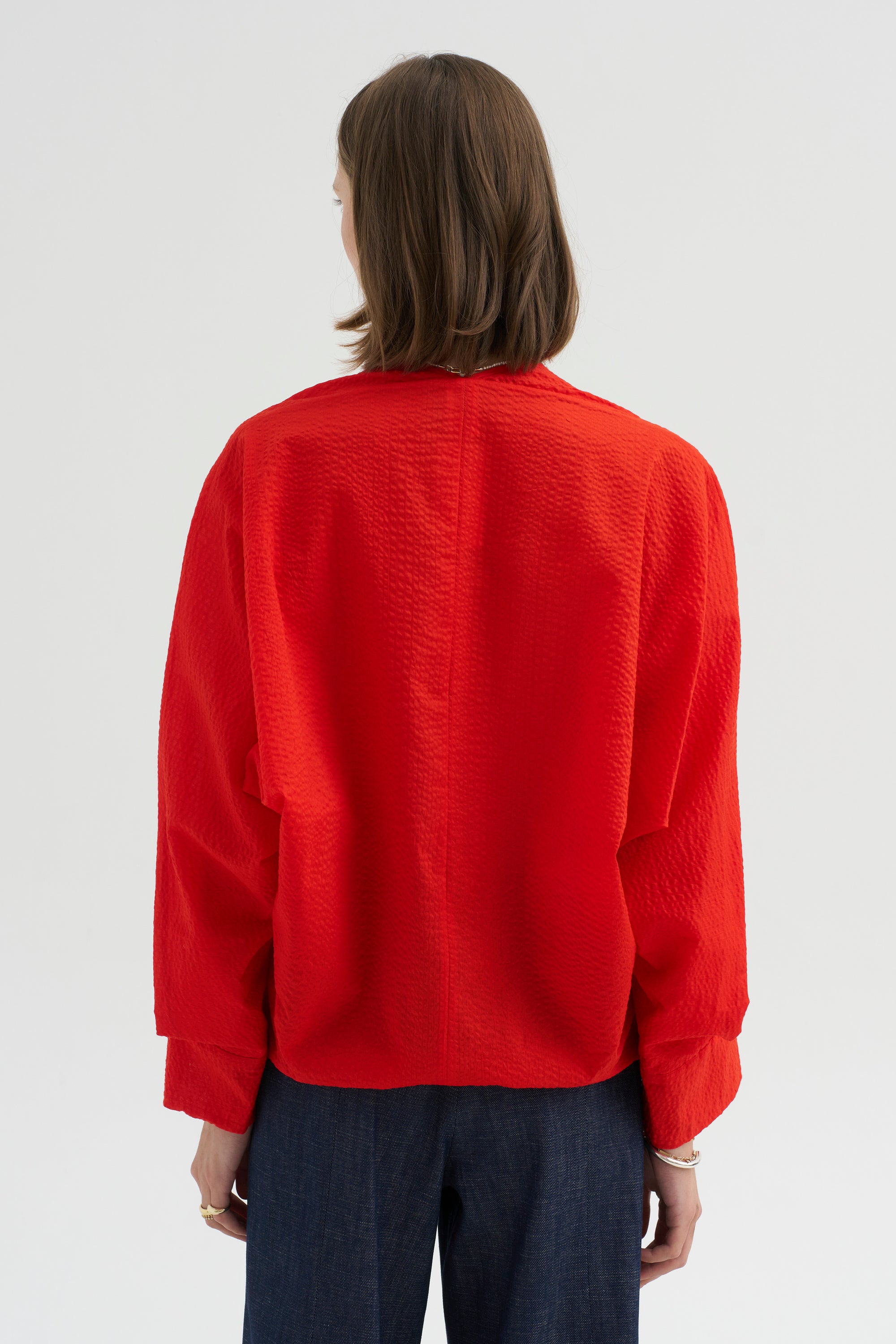 Long Sleeve Akeo Shirt, Vermillion