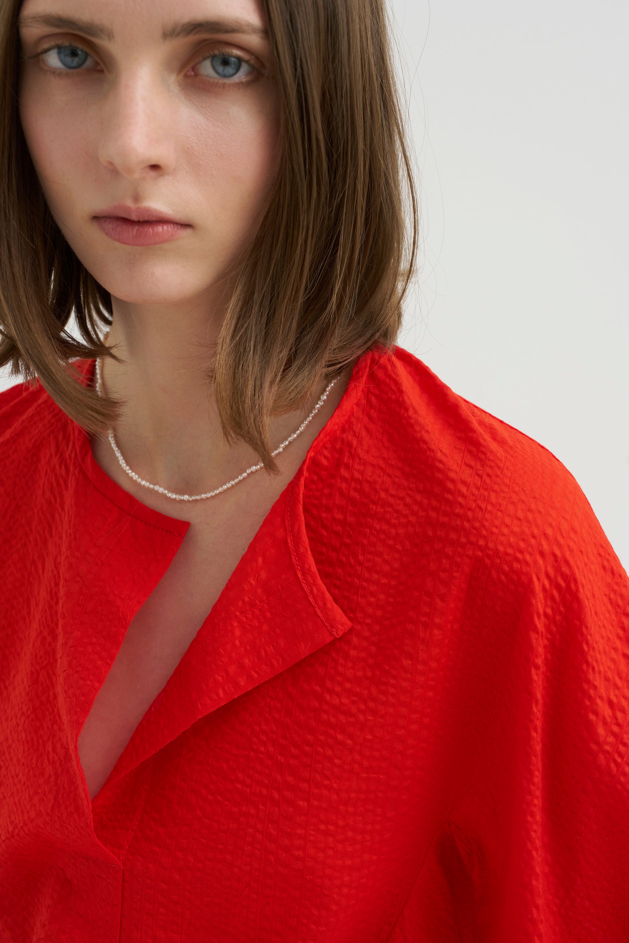 Long Sleeve Akeo Shirt, Vermillion
