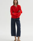 Long Sleeve Akeo Shirt, Vermillion