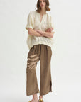 Ruched Front Pant, Bronze