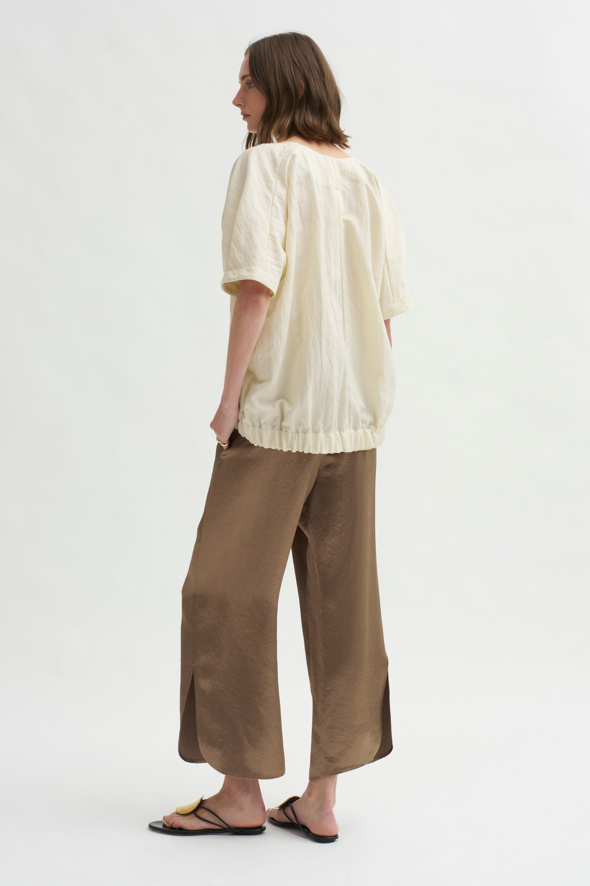 Ruched Front Pant, Bronze