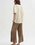 Ruched Front Pant, Bronze